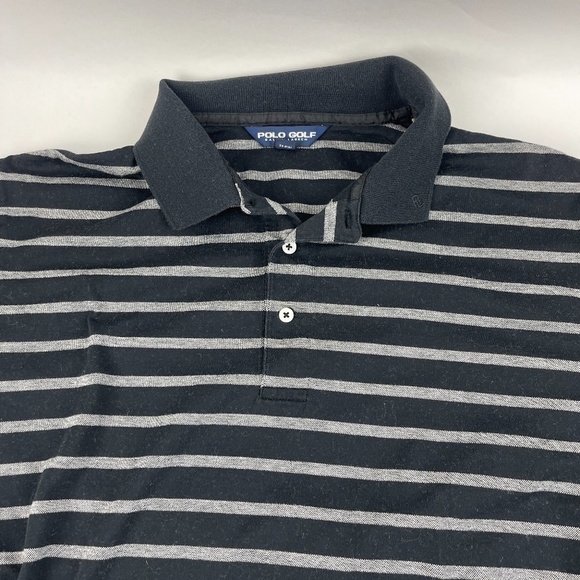 Polo Golf Mens Large Black Striped - Picture 3 of 8